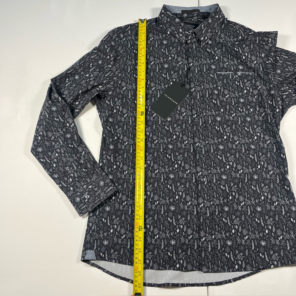 7 Diamonds Men's Black and White Patterned Button-Down Shirt - Picture 11 of 16